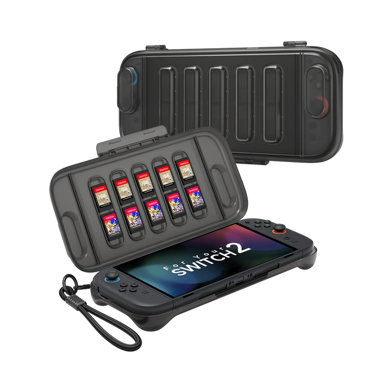 JSAUX Shock-Absorbent Storage Casetor Nintendo Switch2 Transparent-black