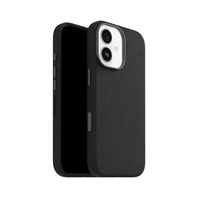 OtterBox Symmetry Cactus Leather with Magnets & Cam Ctrl suits iPhone 17 - Noir Ash Black