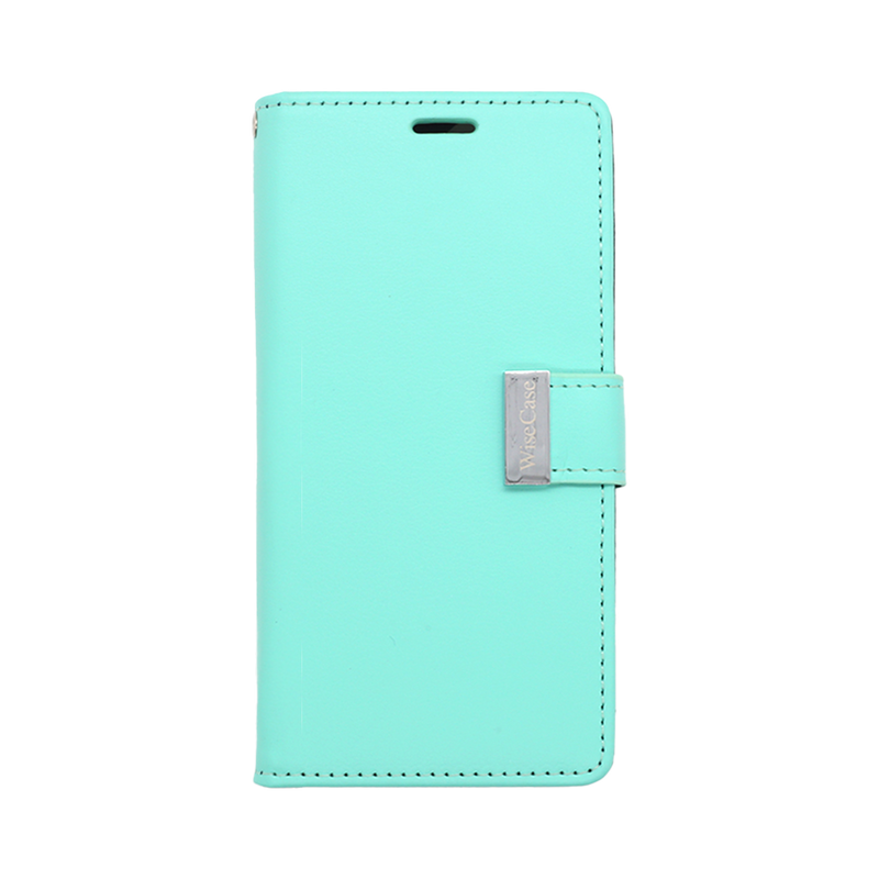 Wisecase iPhone 15 Pocket Diary Wallet Cyan