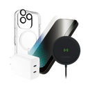 Zagg iPhone 16 Pro Premium Smart Bundle( Clear Case with Magsafe/T/G +Wireless Charger+45W Wall charger)