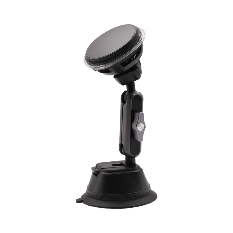 Wisecase WH03S-S40/S00 15W Qi2 MagSafe Car Phone Holder With Suction Mount & Adjustable Arm Black