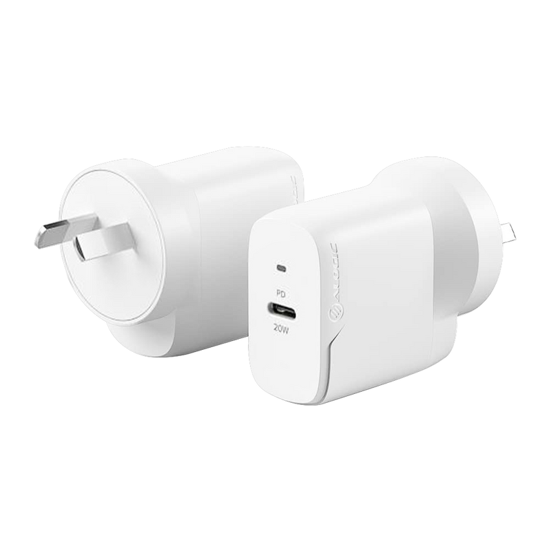 Alogic 20W Rapid Power USB-C Wall Charger + Cable White