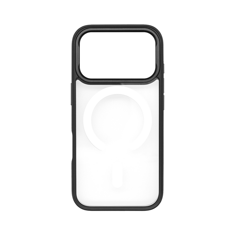 Love Tech iPhone 17 Pro Magnetic Case with Replaceable Back Panel+Magnetic Clear Back Panel Black