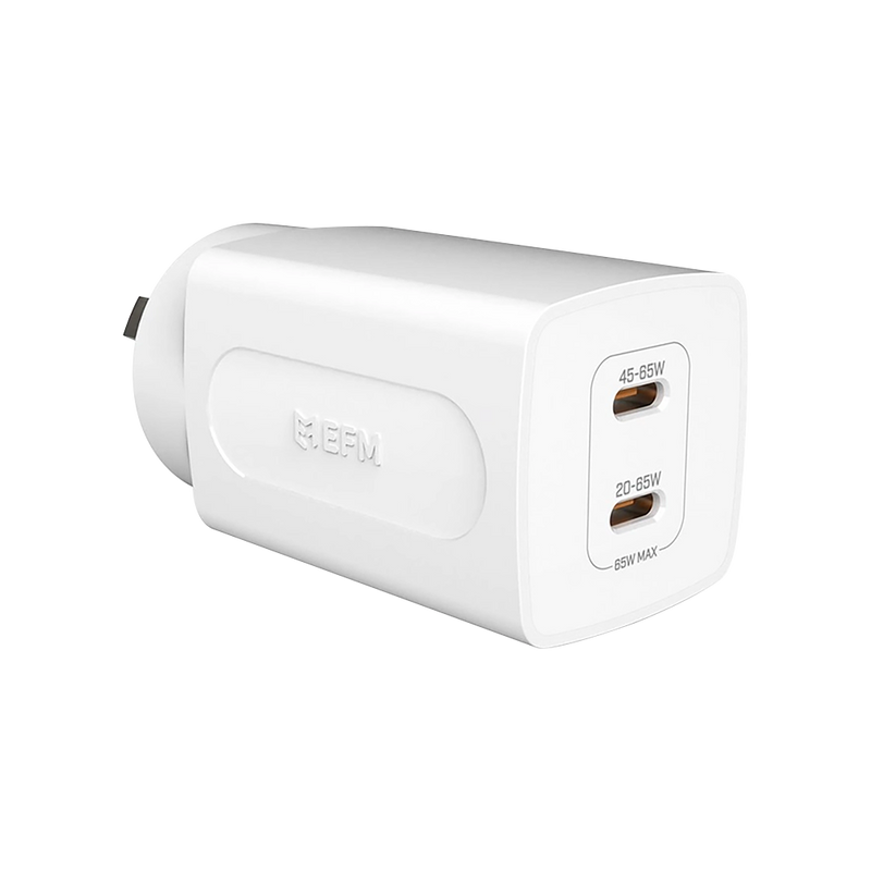 EFM 65W GaN Wall Charger With Power Delivery and PPS White