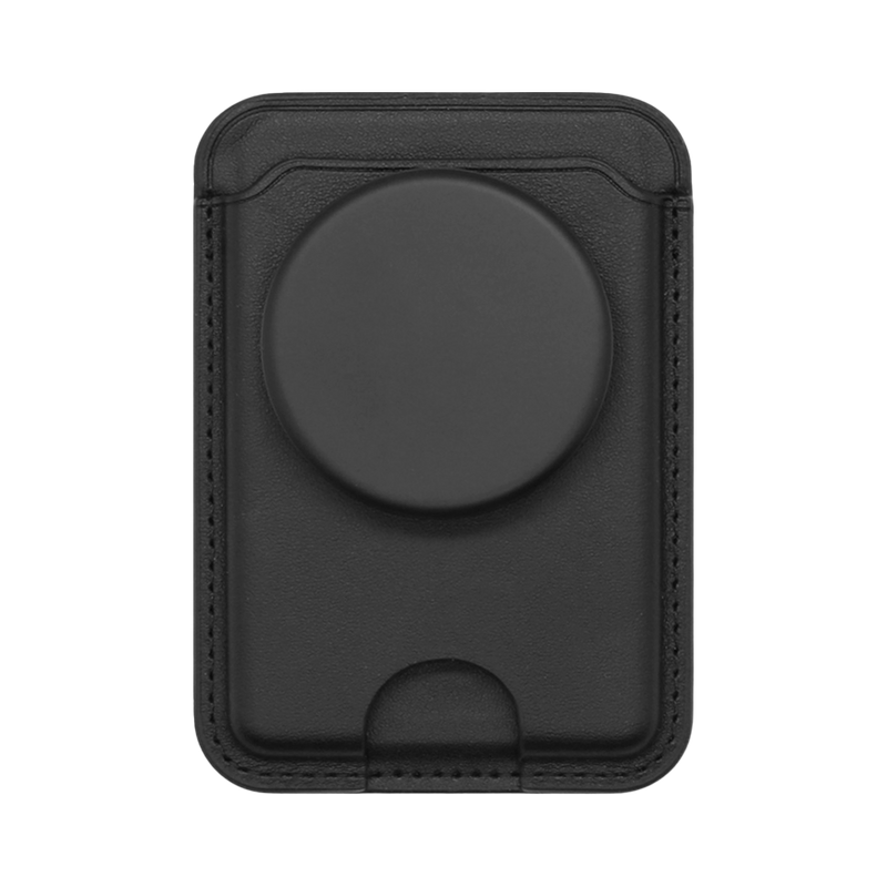 Popsnap PU Card Wallet Magsafe With Air Socket Stand Black