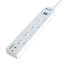 Sansai 4 Outlet Master Switch Surge Protected White