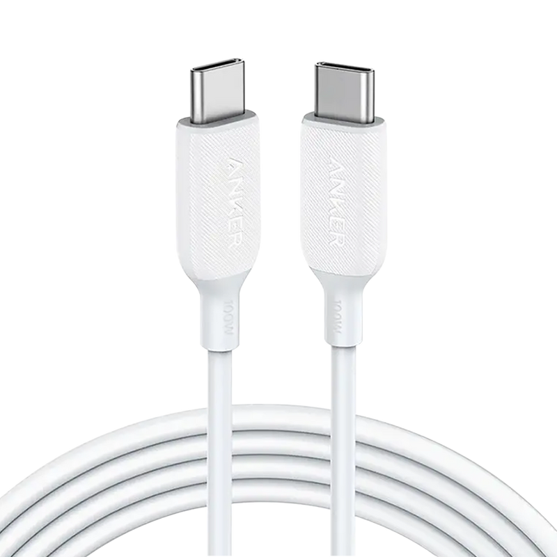 Anker PowerLine III USB-C to USB-C 100W 2.0 Cable - White (6ft Braided) 180CM