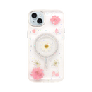 Wisecase iPhone 15 Plus Moda Print Case with Magasfe White Chamomile