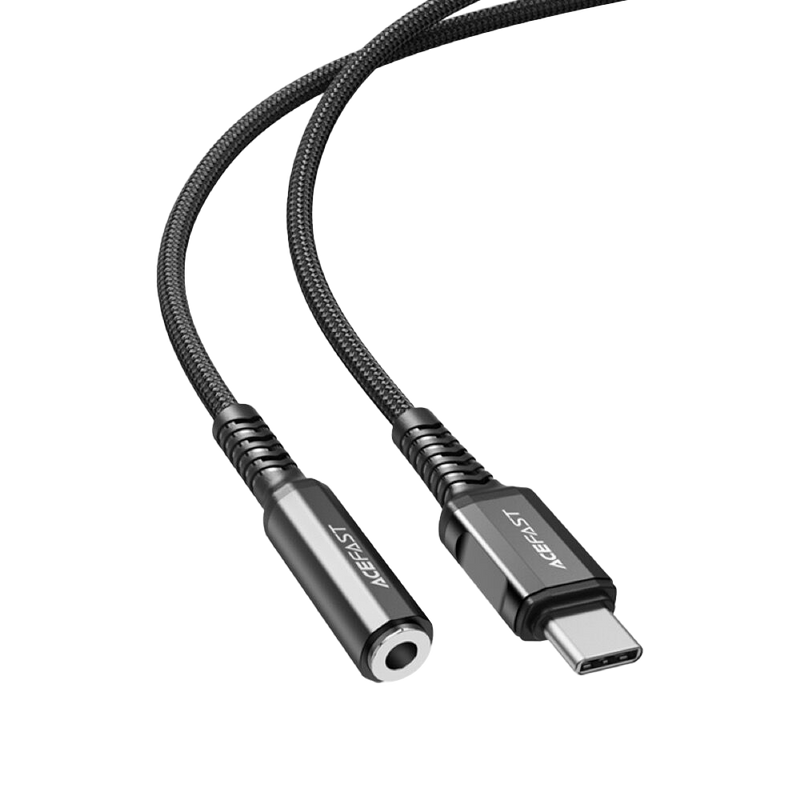 Acefast C1-07 USB-C to 3.5mm aluminum alloy headphones adapter cable 18CMblack