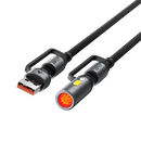 Acefast J6 Multi-function Charging Data Cable USB-A+ USB-C+ Cigarette Lighter Black