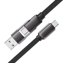 Acefast C13-04 USB-A/USB-C to USB-C Zinc Alloy Connectors Charging Data Cable (1.2m) Black