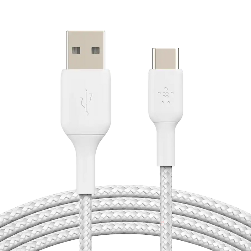Belkin Boost Charge Pro USB-A to USB-C 2.0 - Braided PCR Cable - 2m - White
