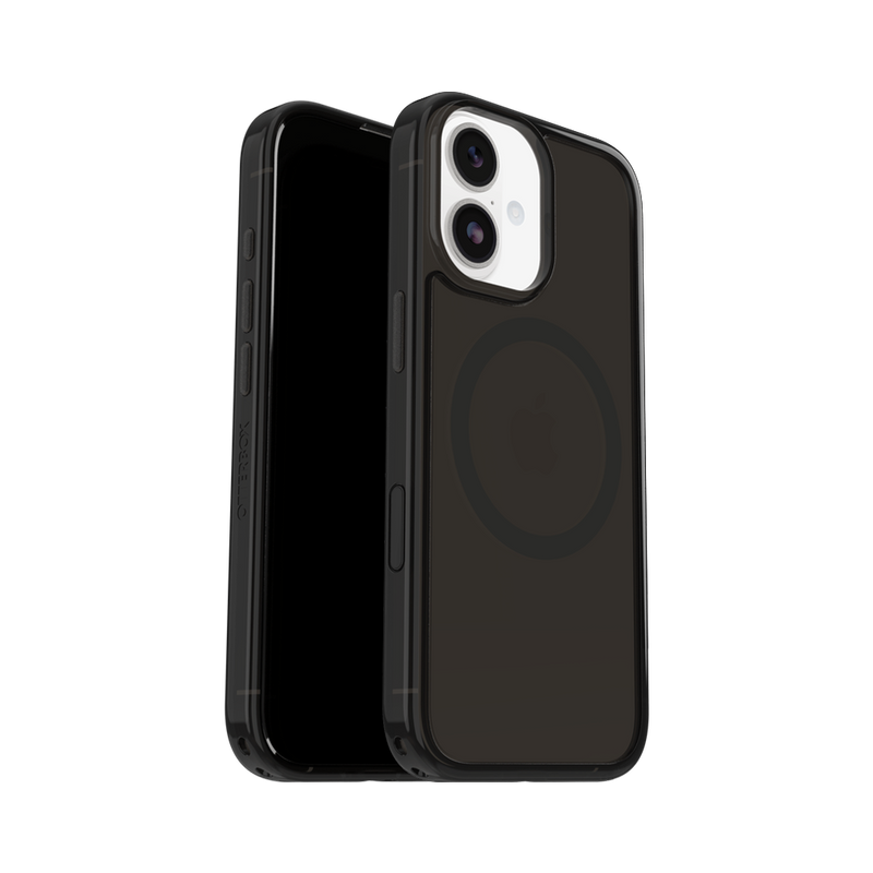 OtterBox Symmetry Clear Case with Magnets & Cam Ctrl suits iPhone 17 - Black Mist