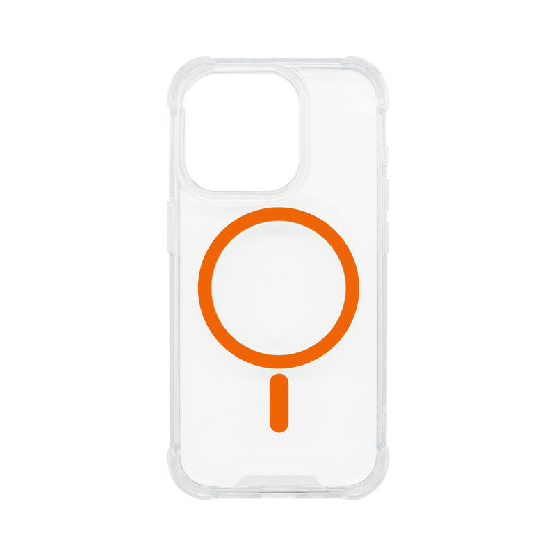 Wisecase iPhone 15 Pro Tough Gel Magsafe Clear+Orange