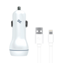 GeoSwiss Dual Port 3.4A Universal Car Charger with Lightning Cable (White)