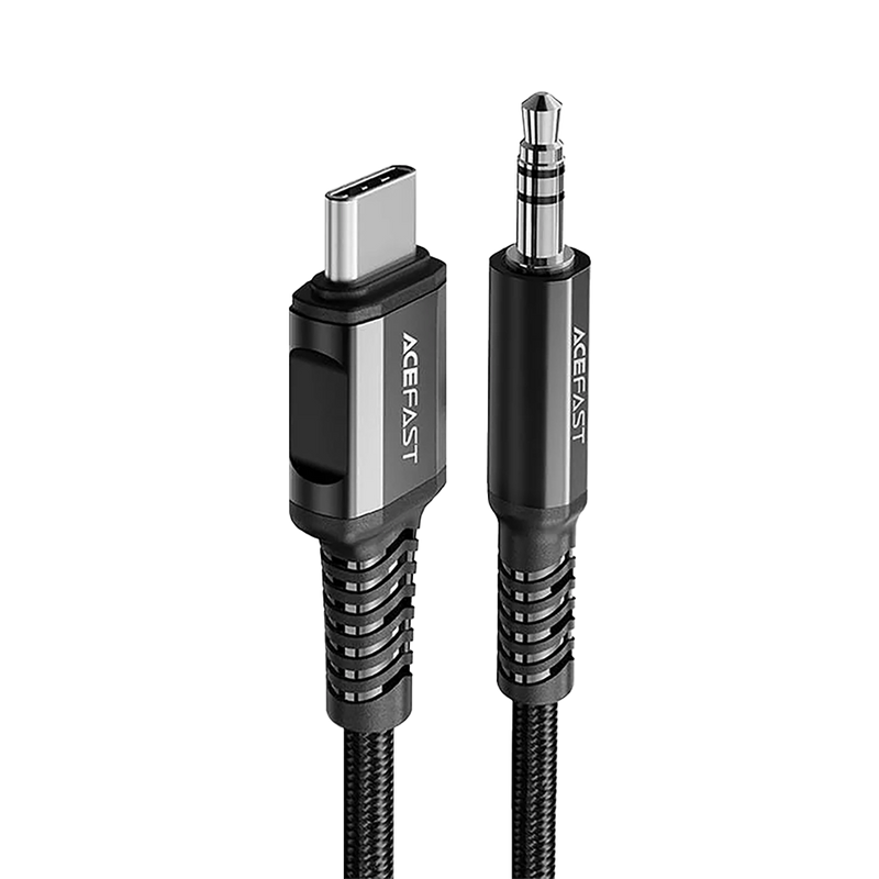 Acefast C1-08 USB-C to 3.5mm aluminum alloy audio cable 1.2M black