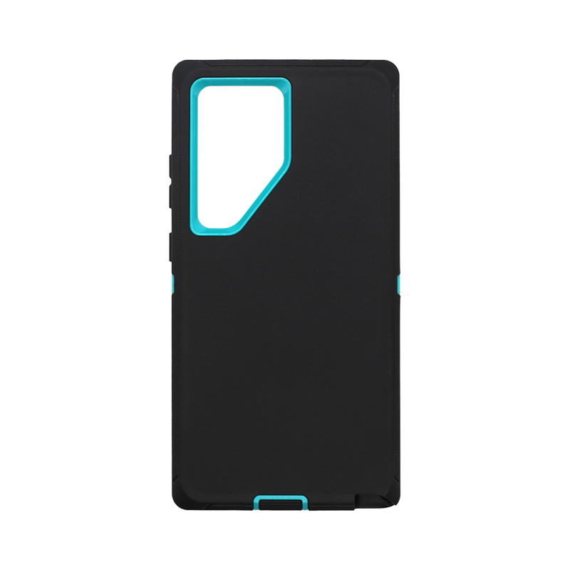 Wisecase Samsung Galaxy S24 Ultra Bulwark Pro Case Black+Cyan