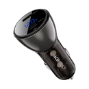 Acefast B10 metal car charger 60W (USB-C + USB-C) with digital display black