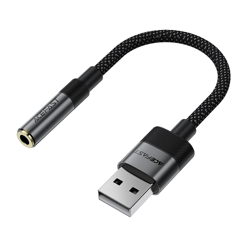 Acefast J13 USB-A to 3.5mm Audio Converter Black