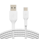 Belkin Boost Charge Pro USB-A to C - Braided Cable - 1m Universally compatible - White Type C Connector
