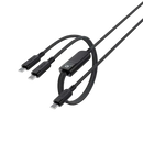 Acefast C5-11 USB-C 2-in-1 100W Intelligent Balance Aluminum Alloy Connectors Charging Data Cable 0.8m Black