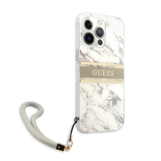 Guess HC PC/TPU Marble Strap for iPhone 13 Pro Grey
