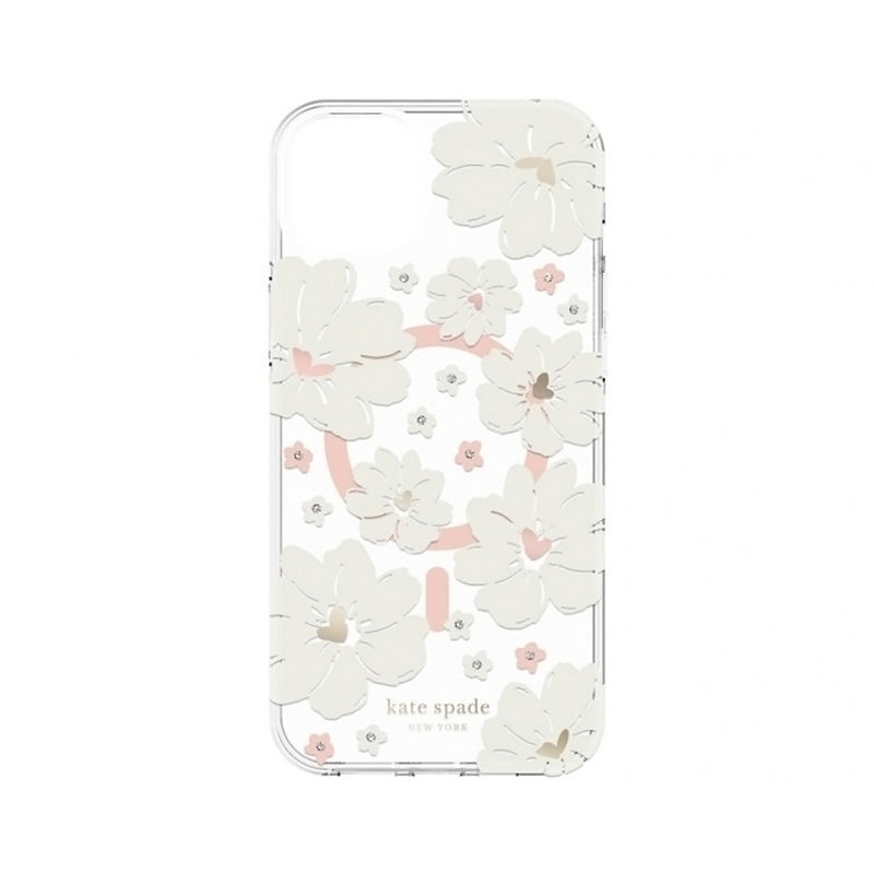 Kate Spade New York Protective Hardshell MagSafe Case for iPhone 14 Plus - Classic Peony Cream