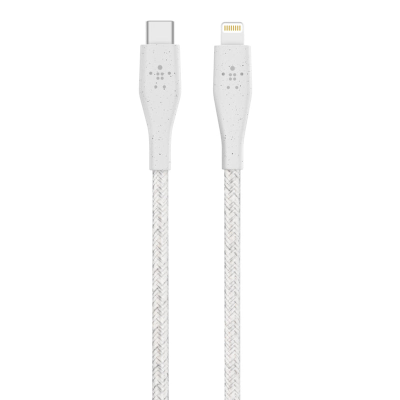 Belkin BOOSTCHARGE DuraTek USB-C to USB-C Cable with Lighting Connector and Strap- White