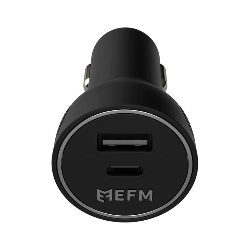EFM 30W Dual Port Car Charger With Power Delivery and PPS Black