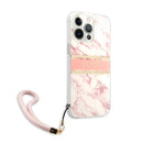 Guess HC PC/TPU Marble Strap for iPhone 13 Pro Pink