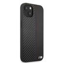 BMW M HC PU Carbon for iPhone 13 Tricolor Stitch Black
