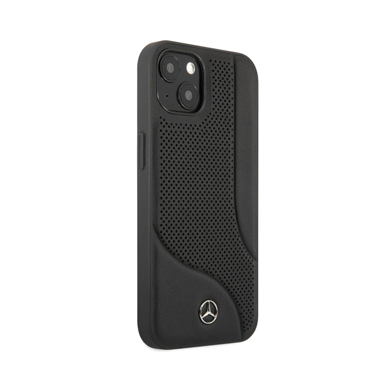 Mercedes Benz HC Leather Perforated Area for iPhone 13 Black