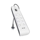 Belkin 8 Outlet with 2MCord & 2USB Port