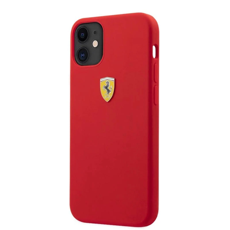 Ferrari Silicone Hard Case On Track With Soft Microfiber Interior - iPhone 12 / iPhone 12 Pro Red