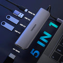 UGREEN TypeC 5 in 1 Adaptor - HDMI + USB 3.0x3 + TypeC PD Power Converter Grey
