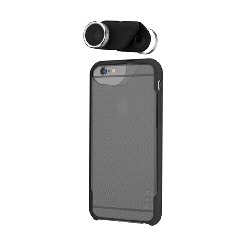 OlloClip 4in1 Photo Lens and Case for iPhone 6/6s Plus (Lens: Silver/Blk Case: Clear/Dark)