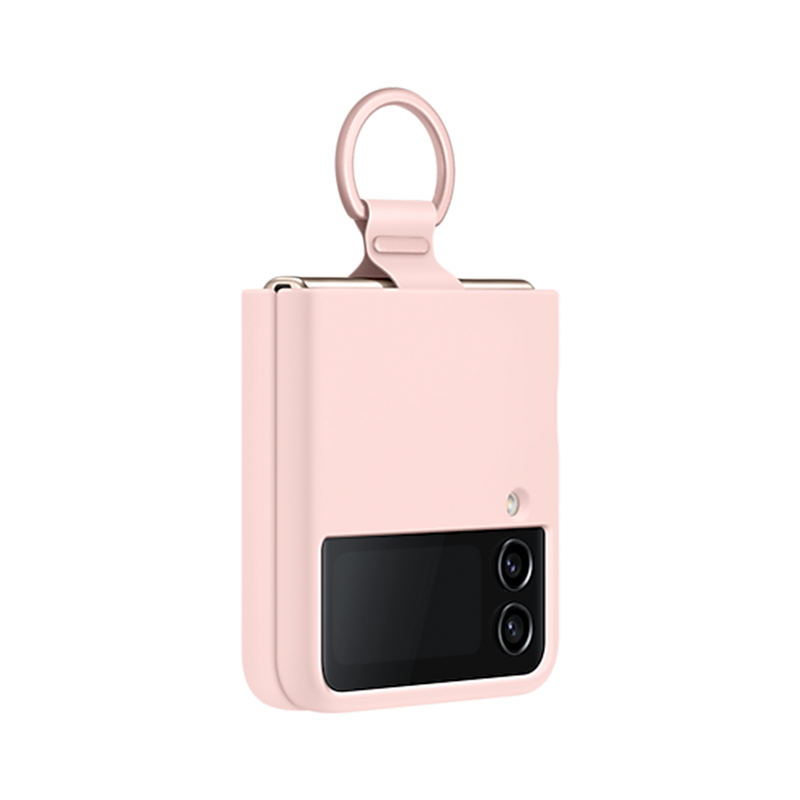 Samsung Silicon Cover with Ring for Galaxy Z Flip4 Pink