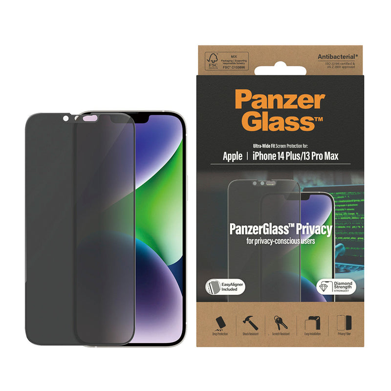 PanzerGlass Ultra-Wide Fit Privacy Antibacterial Holden Case for iPhone 14 Plus