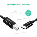 UGREEN USB C to Type B 2.0 Printer Cable - USB-C to Standard TypeB - 6ft Black