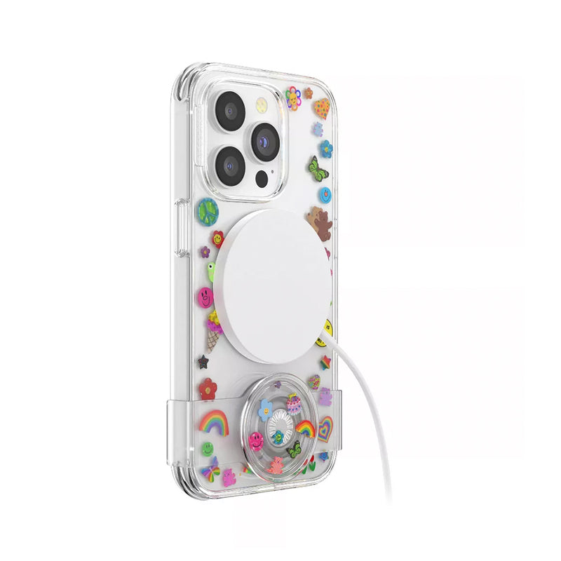 Popsockets PopCase Indie Stickers for iPhone 14 Pro Pink