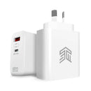 STM Goods 65W Dual Port USB-C and USB-A Power Adapter - White