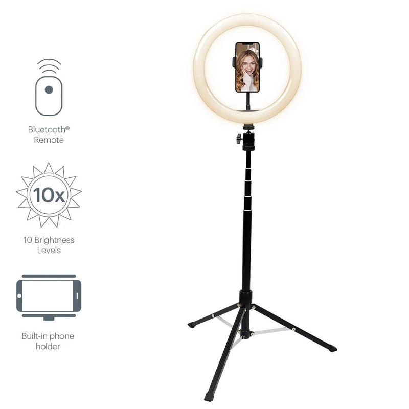 Cygnett V-PRO 10" Ring Light with Tripod and Bluetooth Remote