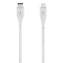 Belkin BOOSTCHARGE DuraTek USB-C to USB-C Cable with Lighting Connector and Strap- White