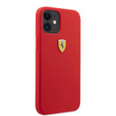Ferrari Silicone Hard Case On Track With Soft Microfiber Interior - iPhone 12 / iPhone 12 Pro Red