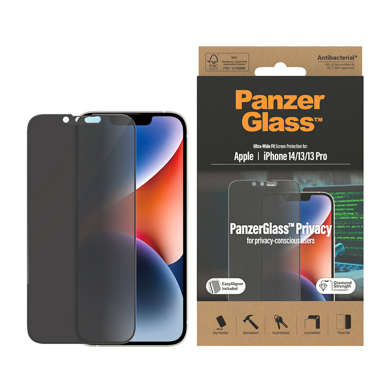PanzerGlass Ultra-Wide Fit Privacy Antibacterial Ford Case for iPhone 14