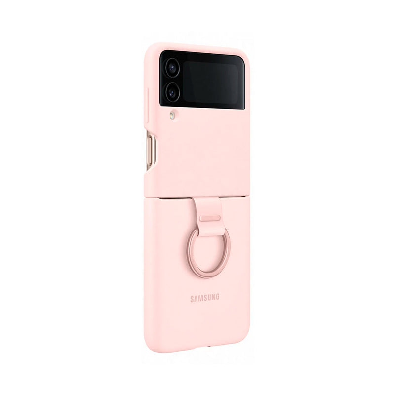 Samsung Silicon Cover with Ring for Galaxy Z Flip4 Pink