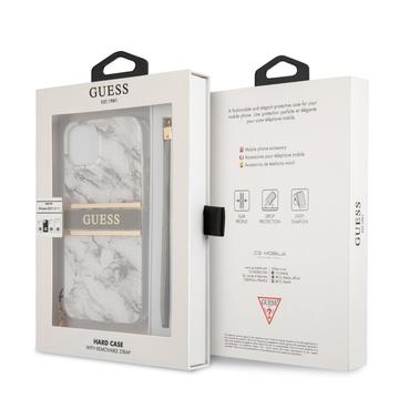Guess HC PC/TPU Marble Strap for iPhone 13 Grey