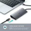 UGREEN Type C 8 in 1 Multifultion adaptor VGA/RJ45/USB3.0 x 3/SD/TF/TypeC PD Protocal Grey