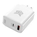 STM Goods 65W Dual Port USB-C and USB-A Power Adapter - White
