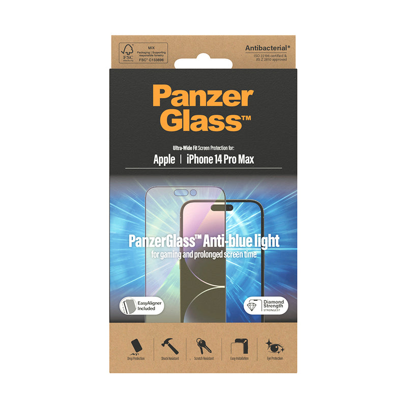 PanzerGlass Ultra-Wide Fit Anti-Bluelight AB Jaguar Case for iPhone 14 Pro Max